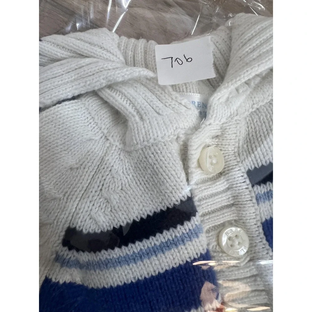 MVP Dept 3 Sweater Boys 3T White‎ Rainbow Stripe Collared Knit Pullover Preppy
